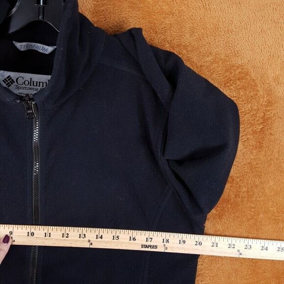 COLUMBIA Womens Jacket Small Black Zip Up Omni Therm Stretch Outdoor Logo - Picture 3 of 8